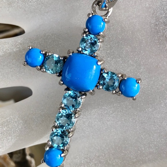 Pangea Mines Ceruleite & Blue Topaz Cross Enhancer - Picture 6 of 8